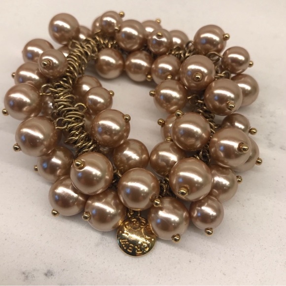 J. Crew Rose Gold Pearl Cluster Bracelet EUC - Picture 3 of 7